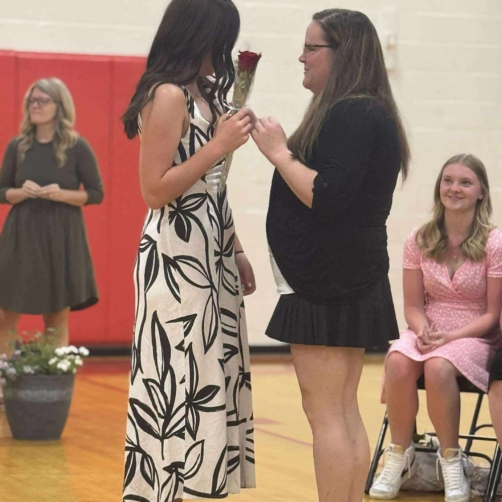 Black and White Leaf Print Maxi Dress